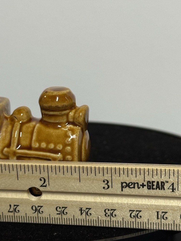 Small Brown Ceramic Train Engine Figuring, Toothpick Holder, Planter