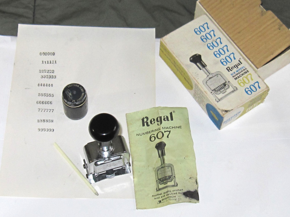 Bostick's Regal #607 Six (6) Wheel Numbering Machine