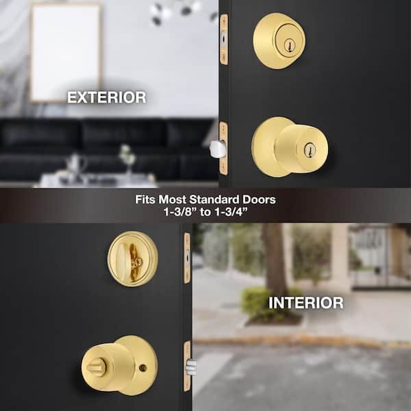 DEFIANT Brandywine Polished Brass Single Cylinder Keyed Entry Project Pack