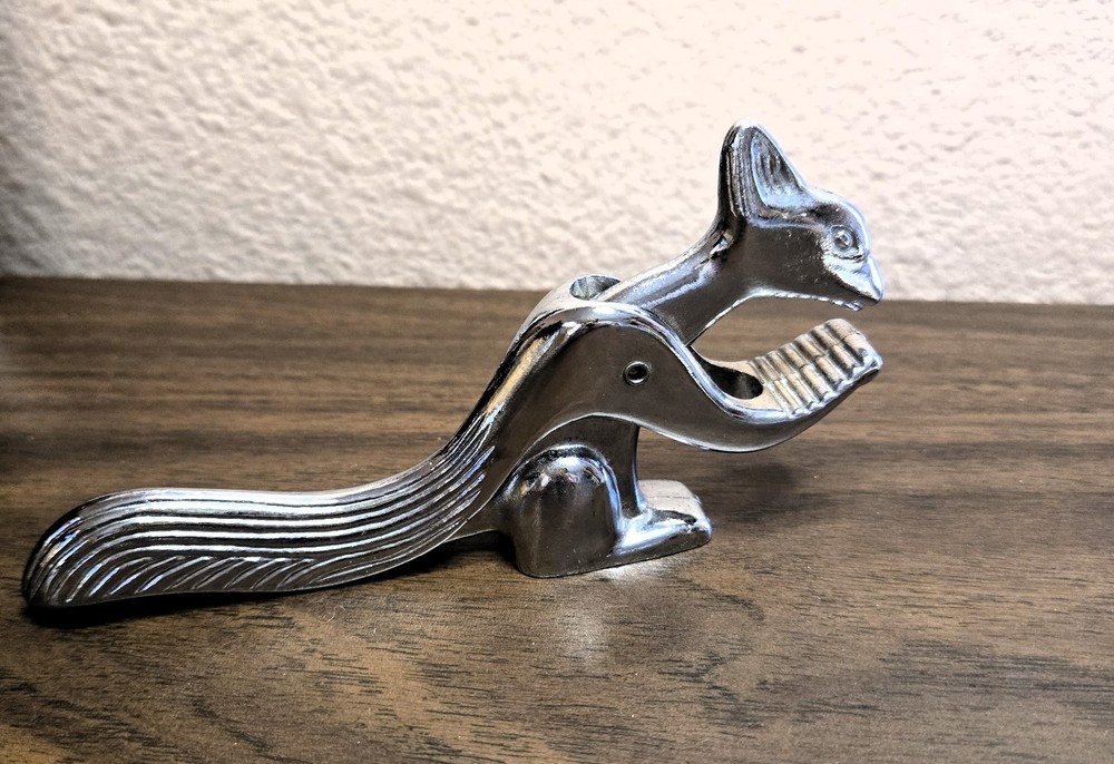 Mid Century Chrome Squirrel MCM Nut Cracker Kitchen or Bar Utensil