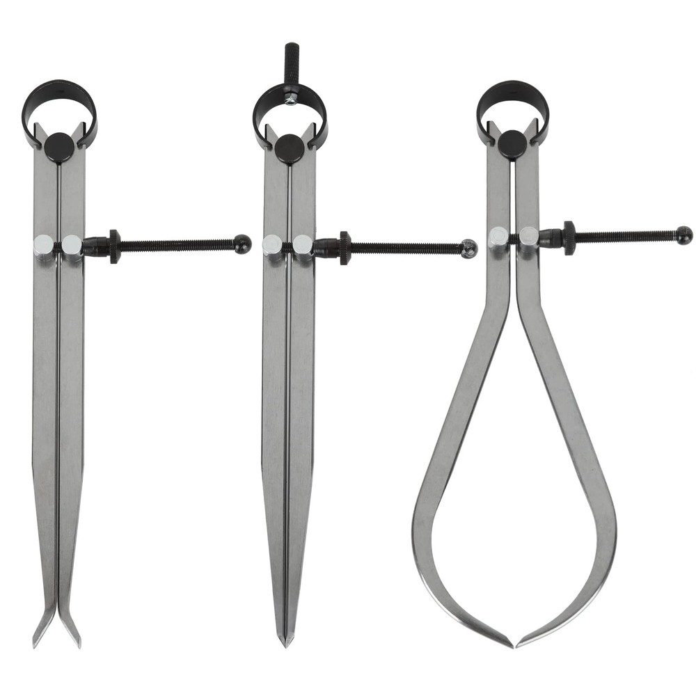 3 Piece Spring Caliper/Divider Set 8 inches Inside Spring Outside Divider Cal...