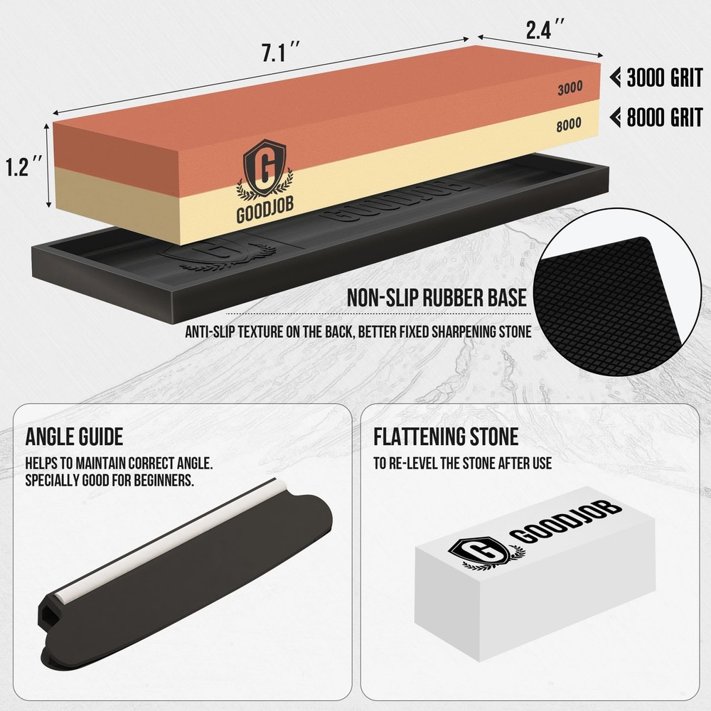 Knife Sharpening Stone Kit - Premium Japanese Whetstone Knife Sharpener Stone...