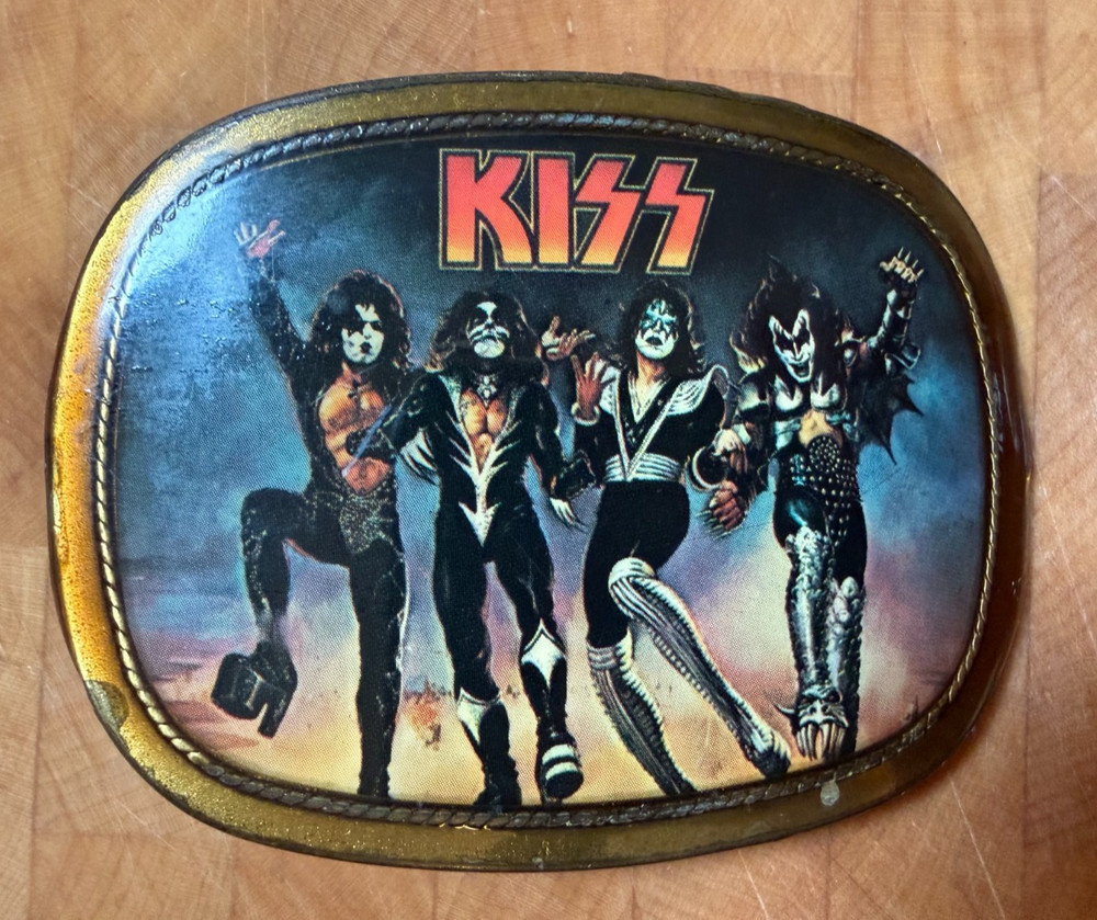 Vintage KISS Destroyer Belt Buckle - 1977 Pacifica - Aucoin