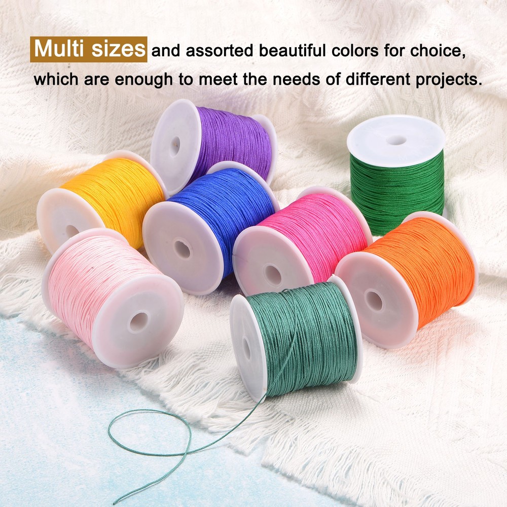 1mm Nylon Satin Cord 109 Yards Bracelet String Beading Thread, Yellow