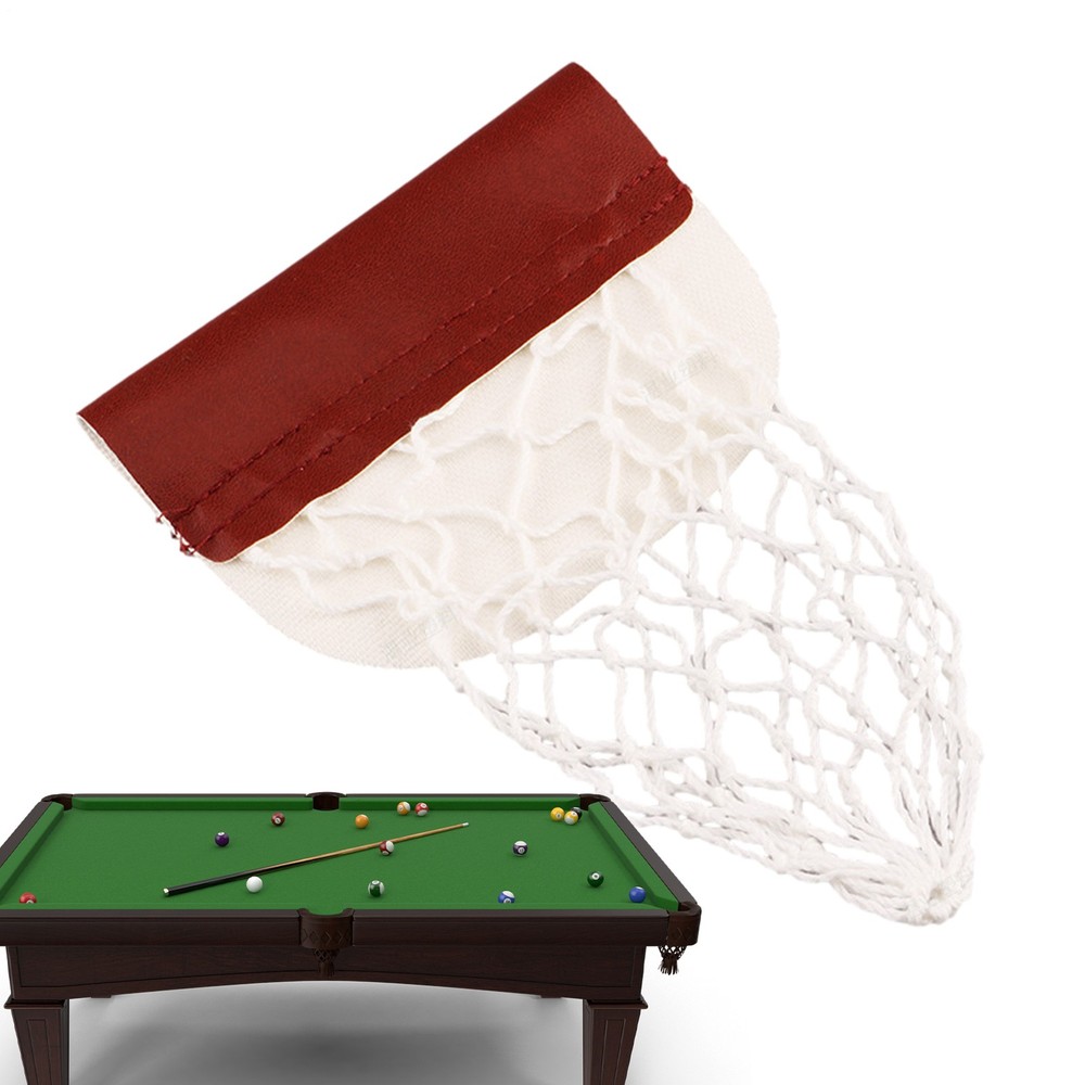 6PCS Leather Snooker Table Net Pockets Set Replacement Billiard Pool Ball Bag