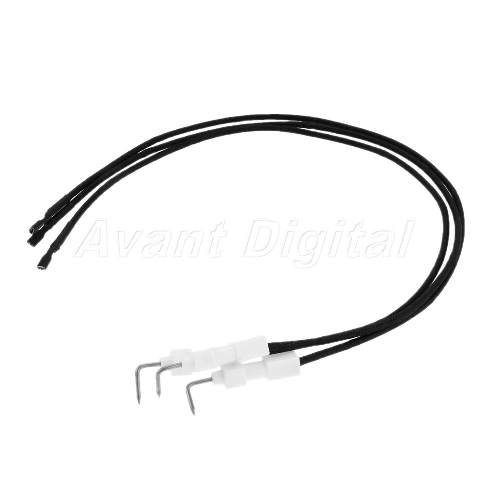 3Pc Electrode Ignition Spark Plug Wire 400mm W/ Striker For Propane Patio Heater