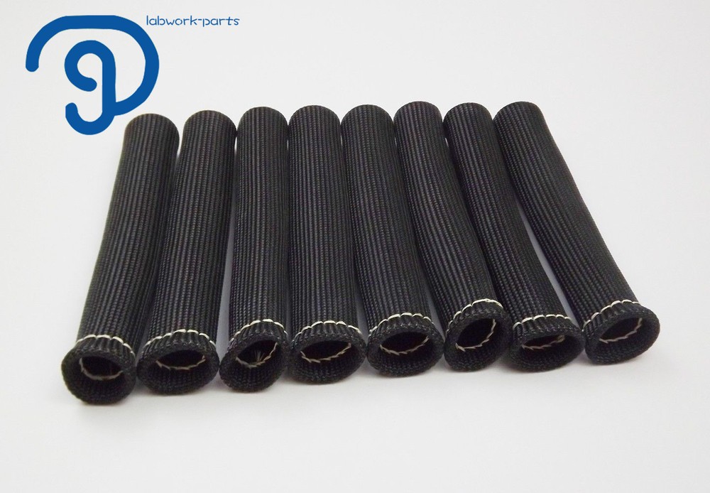 Black 1200° Spark Plug Wire Boot HeatShield Protector Sleeve SBC BBC 350 454