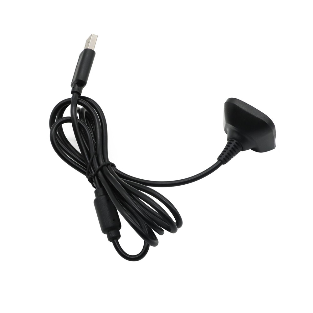 2x For Xbox 360 Black Wireless Controller USB Charging Cable Replacement Charger