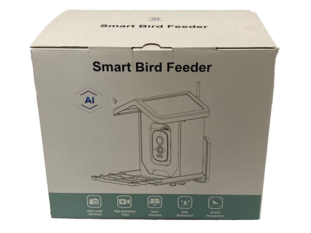 AI Smart Bird Feeder, High Definition Video Solar Powered AI Bird Identification