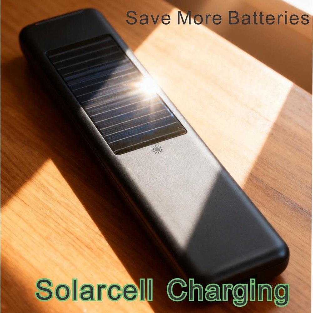 Universal Solarcell Remote, Rechargeable Samsung Smart TV Remote Mini, Black