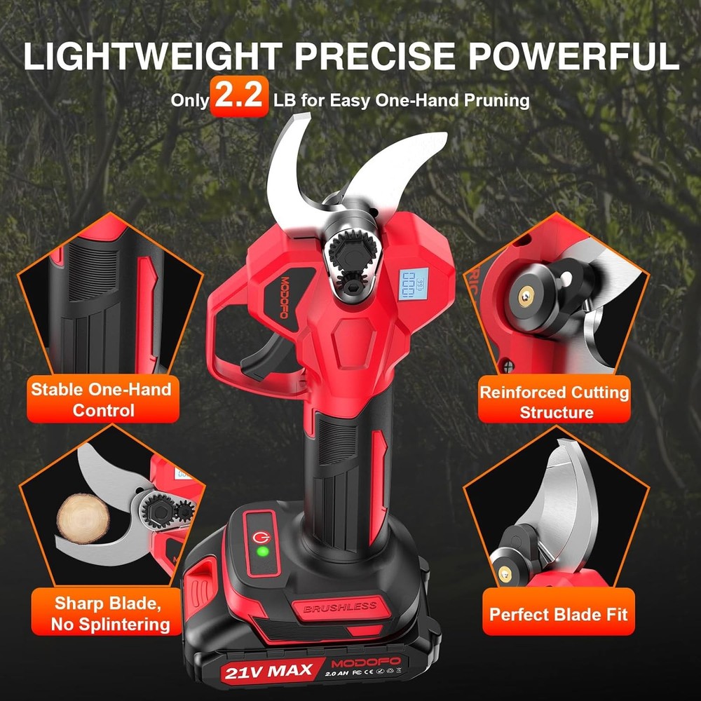 Electric Pruning Shears Upgraded 2.1" Cutting Garden Shears W/ LCD Display