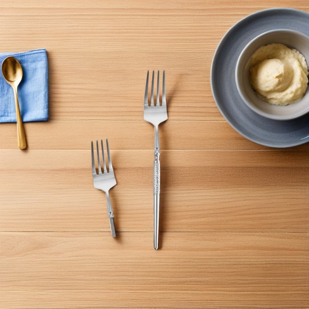 2 Pcs Forks and Spoons Replacement Heads Cutlery Dinner Component