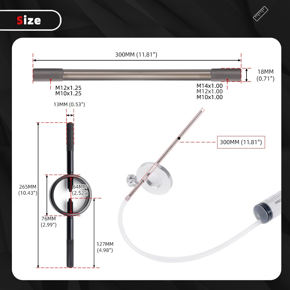 Universal Motorcycle Fork Spring Compressor Tool and Fork Oil Level Tool Kit