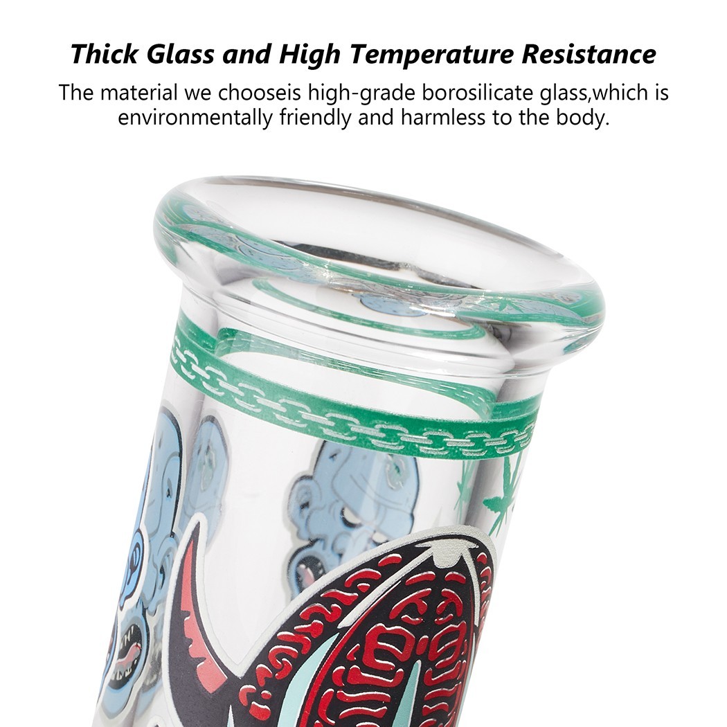 7.8" Octopus Fluorescent Glass Bong Glass Water Pipe Smoking Tobacco Beaker 14MM