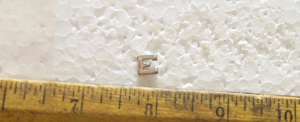 Silver Letter “E” Attachment for Ribbons & Medals