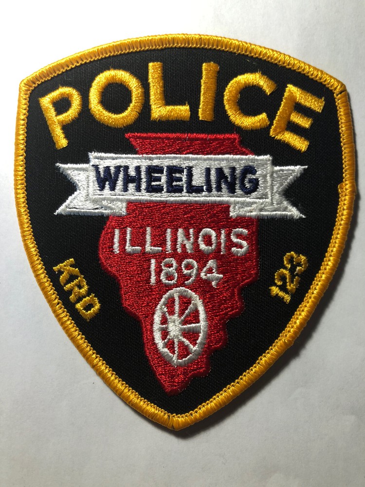 Wheeling Illinois Police Patch ~ Gold Trim