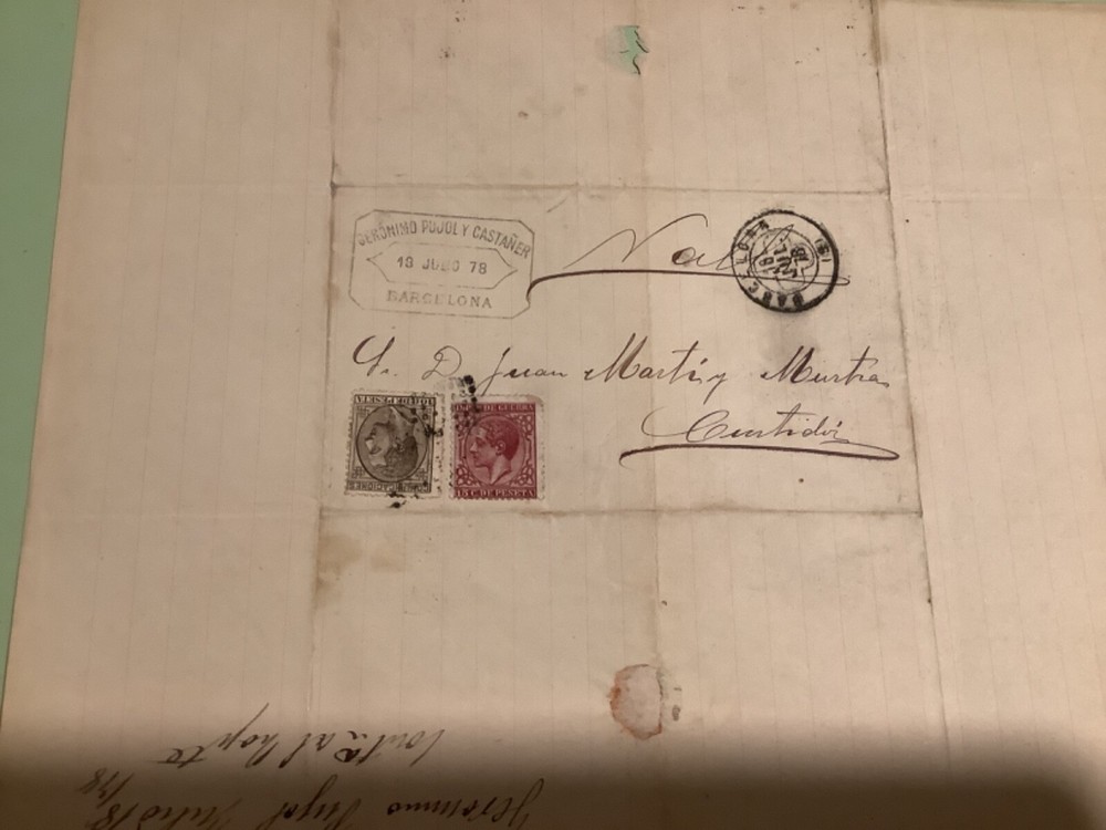 Spain 1879 postal cover 2 items Ref A1812