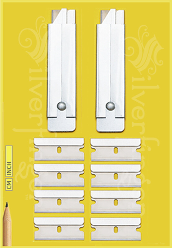 2 BOX CUTTERS + 8 REFILL SINGLE EDGE RAZOR BLADES CARTON UTILITY KNIFE BOXCUTTER