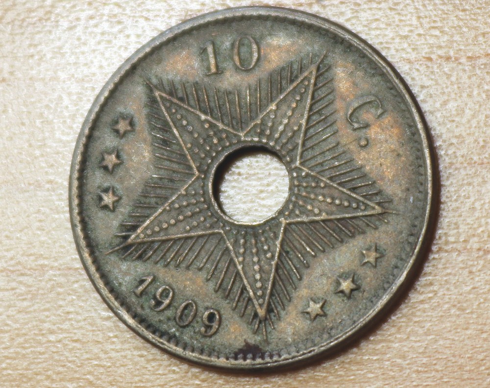 1909 Belgian Congo 10 Centimes