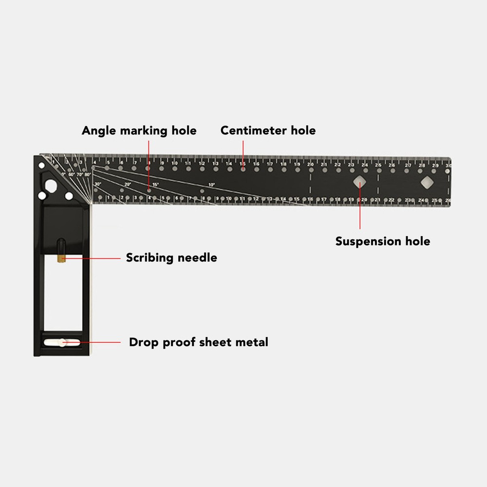 Multi Angle Measuring Ruler 45 90 Degree Combination Right Angle Accurate New