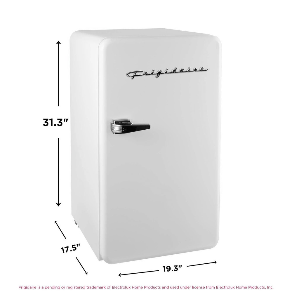 Frigidaire 3.2 Cu Ft Retro Compact Refrigerator, White Mini Fridge with Freezer