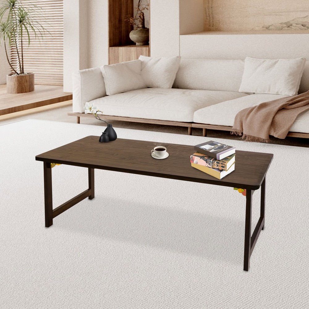 Bamboo Foldable Floor Coffee Table, Low Coffee Table, Floor Standing Table