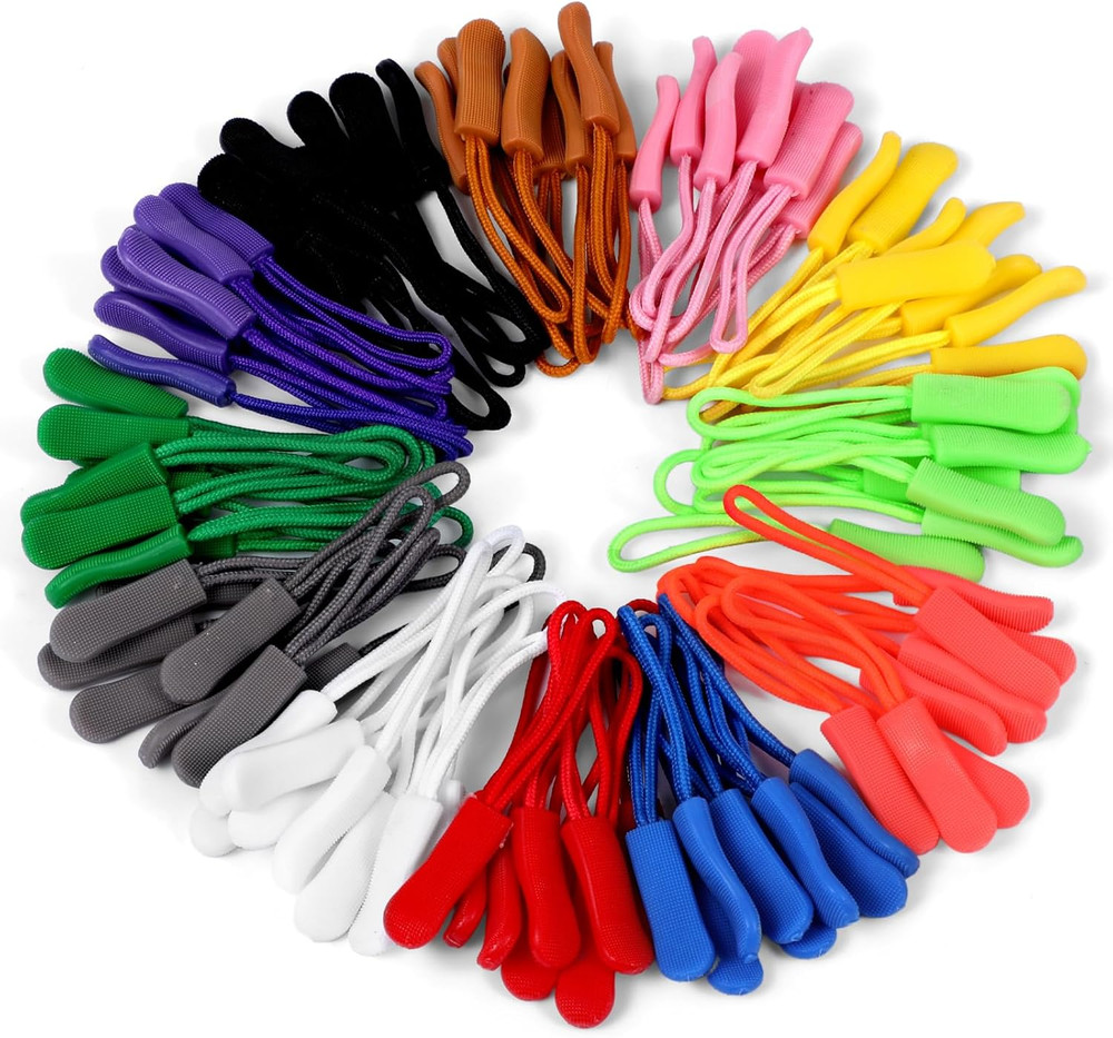 120 Pcs Zipper Pull Replacement, Strong Cord Fixer Zippers Pulls Zipper Pull Tab