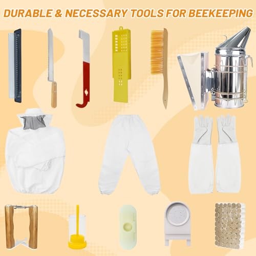 10-Frame Bee Hives and Supplies Starter Kit, Beehive Kit 10 Frames 1 Layer
