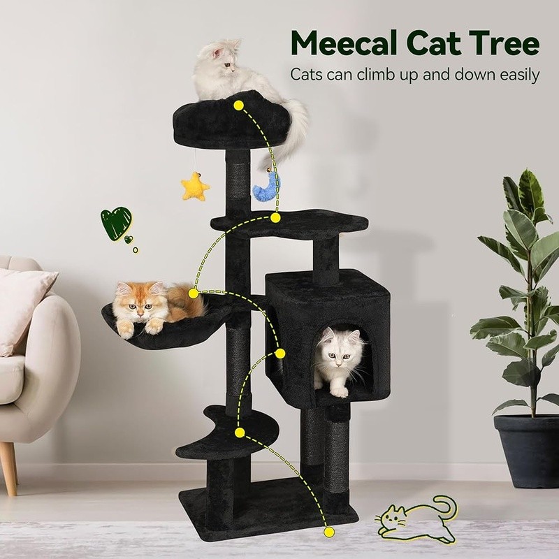 Unique Cloud Cat Tree Multi-Level Cat Tower W/ Scratching Posts & Condo New