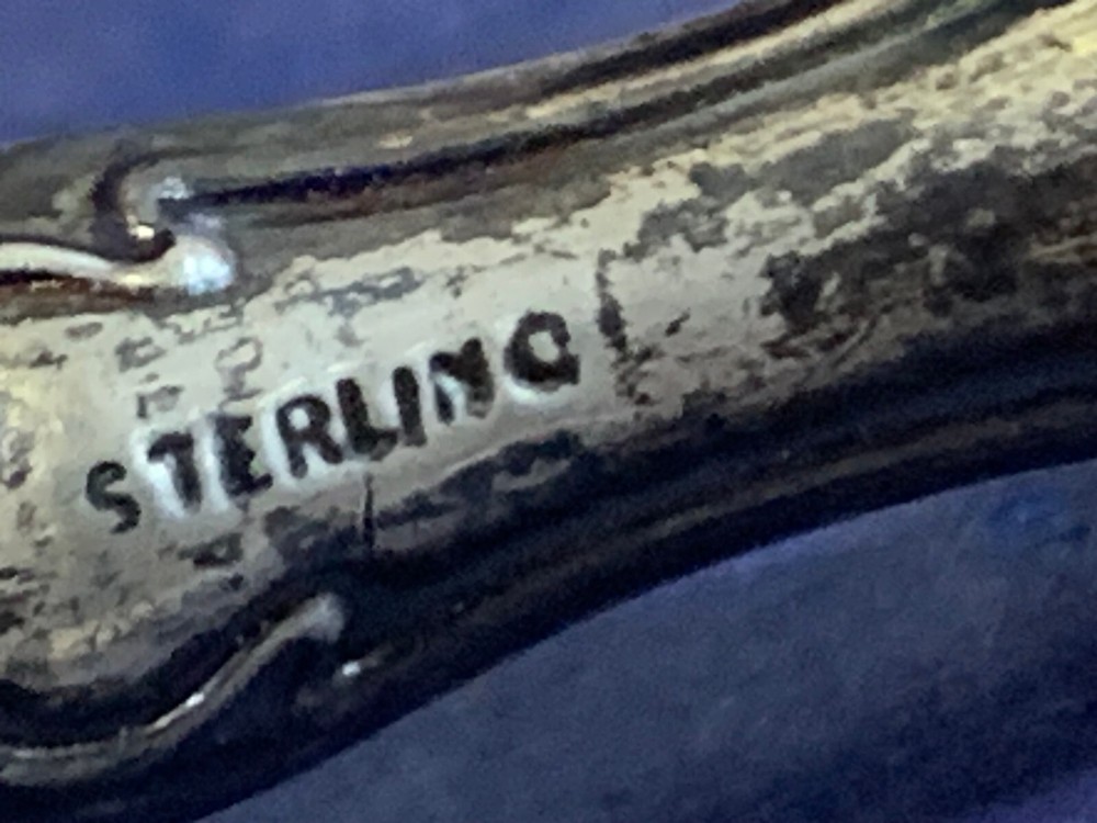 Vintage Sterling Silver Handled Button Hook Lace Puller Floral Repousse Design