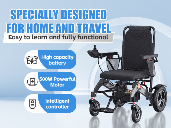 Electric Wheelchair Intelligent Foldable Motorized Powerchair All Terrain New