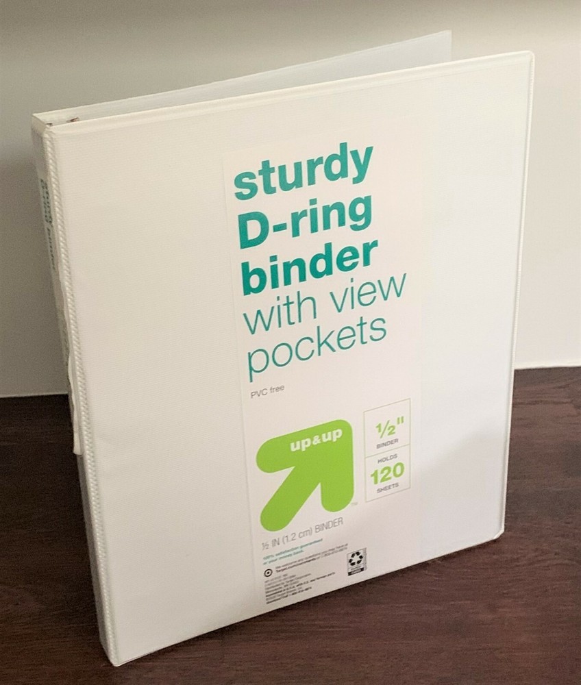 up & up 0.5" Ring Binder Clear View White