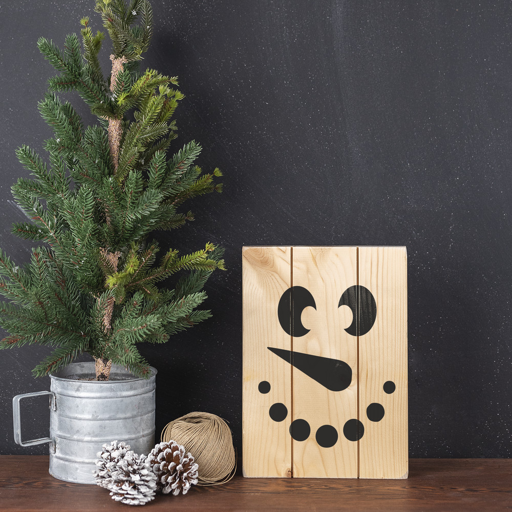 Snowman Smile Face Stencil - Durable & Reusable Mylar Stencils