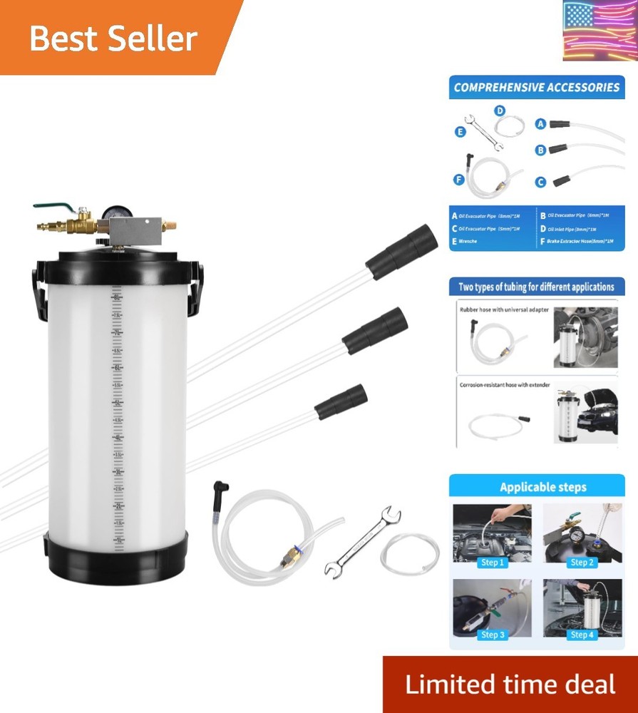 8L Pneumatic Oil Extractor Pump with Hoses for Safe & Efficient Fluid Changes