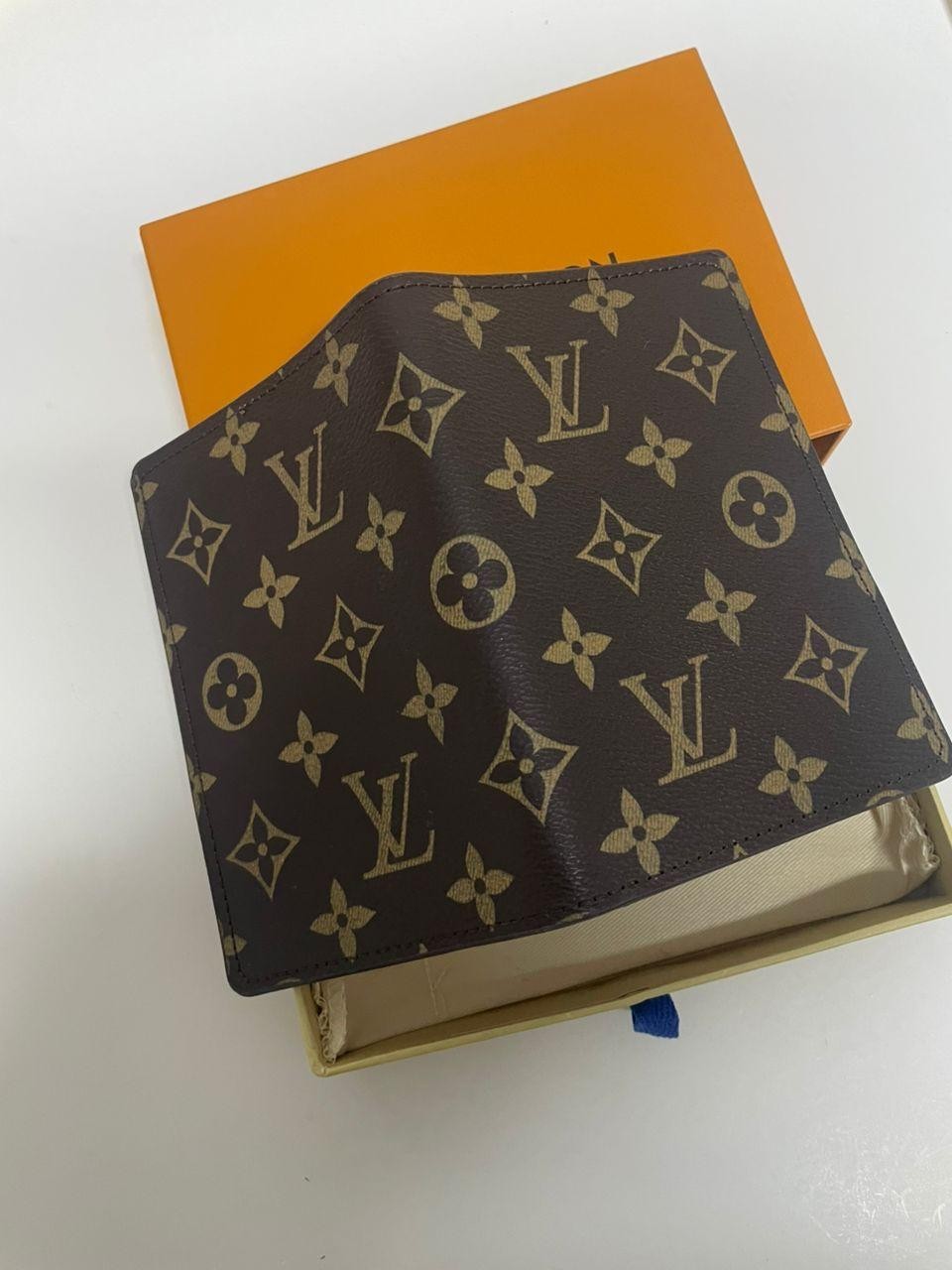 LV Louis Vuitton Pocket Organizer Monogram Eclipse Brown