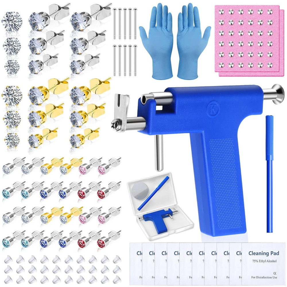 Ear Piercing Gun with Piercing Tools Kit, Professional Ear Nose Piercing Gun Mac