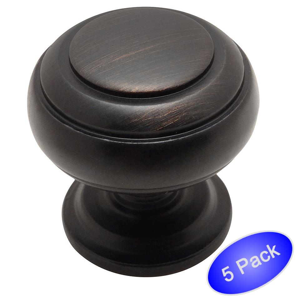 *5 Pack* Cosmas Oil Rubbed Bronze Cabinet Knobs #7498ORB