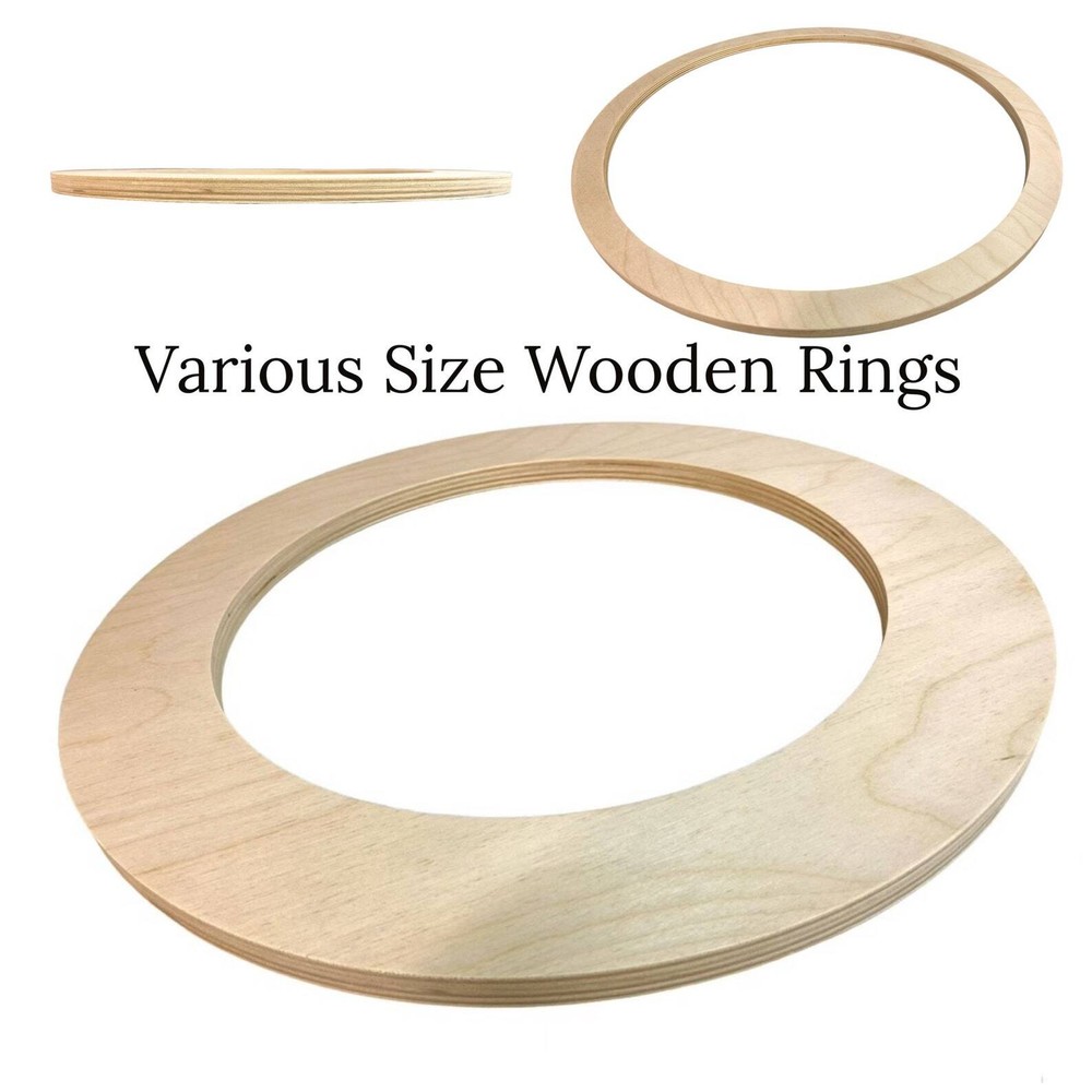 QTY 1- Various Rings Sizes 1/4" Thick, Wood Ring Shape, Circle Frame, Circle