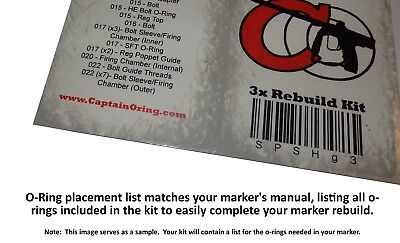 Planet Eclipse ETEK 4 - Color Coded 3x Oring Rebuild Kit
