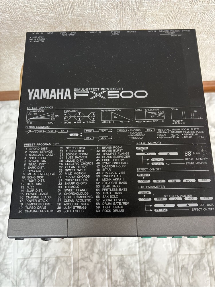 YAMAHA FX500 SIMUL-EFFECT PROCESSOR Guitar Effect TESTED JAPAN
