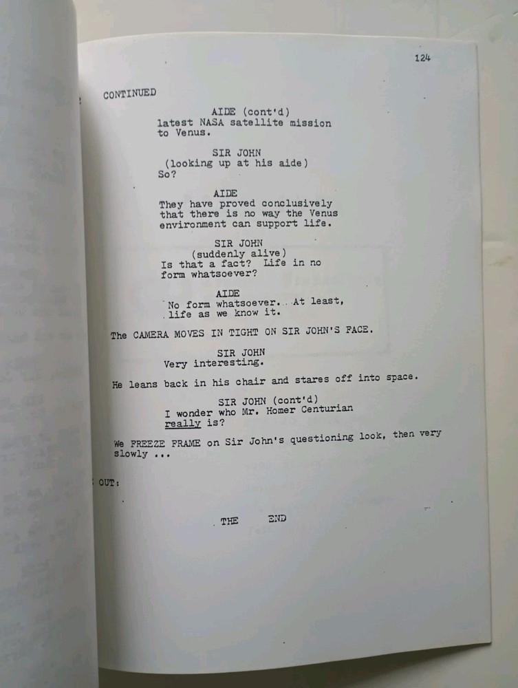 PANIC ON THE POTOMAC Movie Script / Bob Hope Association?