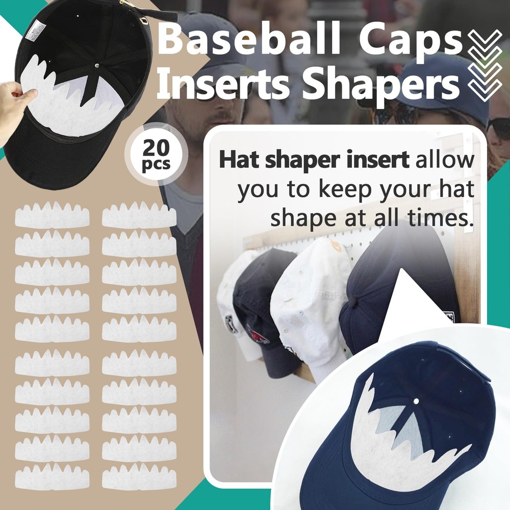 20Pcs Hat Shaper Insert - Baseball Caps Inserts Shapers, Reusable Crown Suppo...