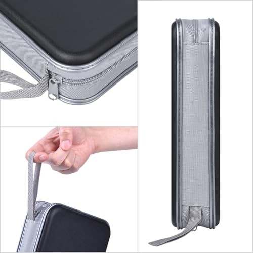 CD Case Hard Plastic CD Holder Protective DVD Disc Storage 96 Capacity Black