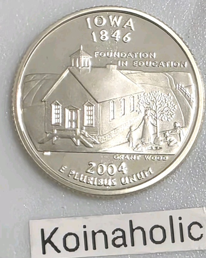 A 2004 S Iowa 90% SILVER Cameo "PROOF" State Quarter, Pulled From Storage