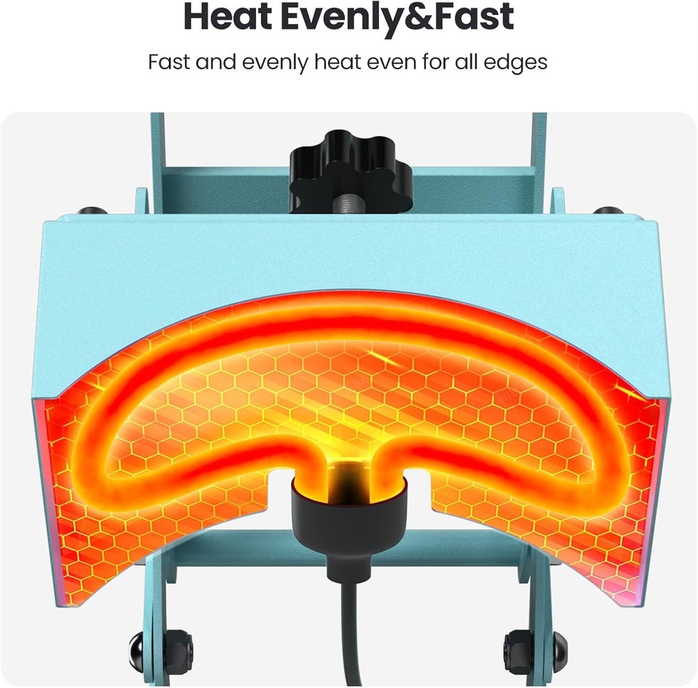 New - Hat Press Heat Transfer Machine for Caps Precise Temp & Auto Timer Control