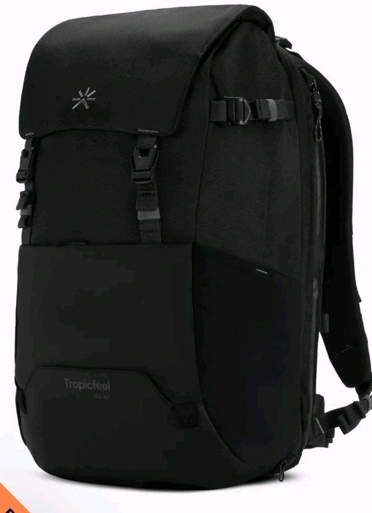 TROPICFEEL SHELL 20L-40L BACKPACK TRAVEL CORE BLACK EXPANDABLE NEW