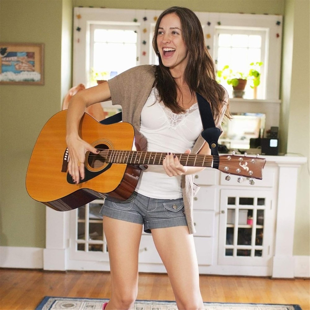 Comfortable Cotton Guitar Strap - 36-62” Adjustable with Pick Holders & Locks