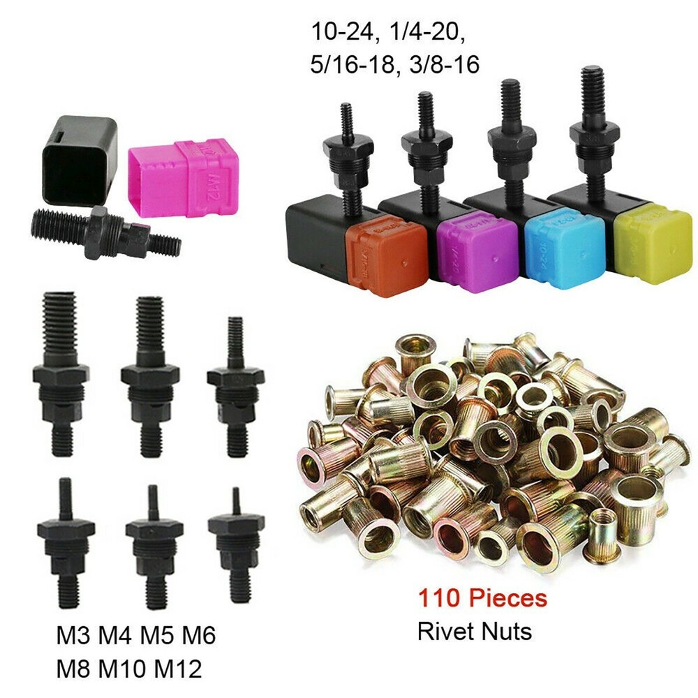 16"Rivet Nut Gun Kit Rivnut Tool Nut Setter Thread Setting Nutsert Tool 1010 Nut