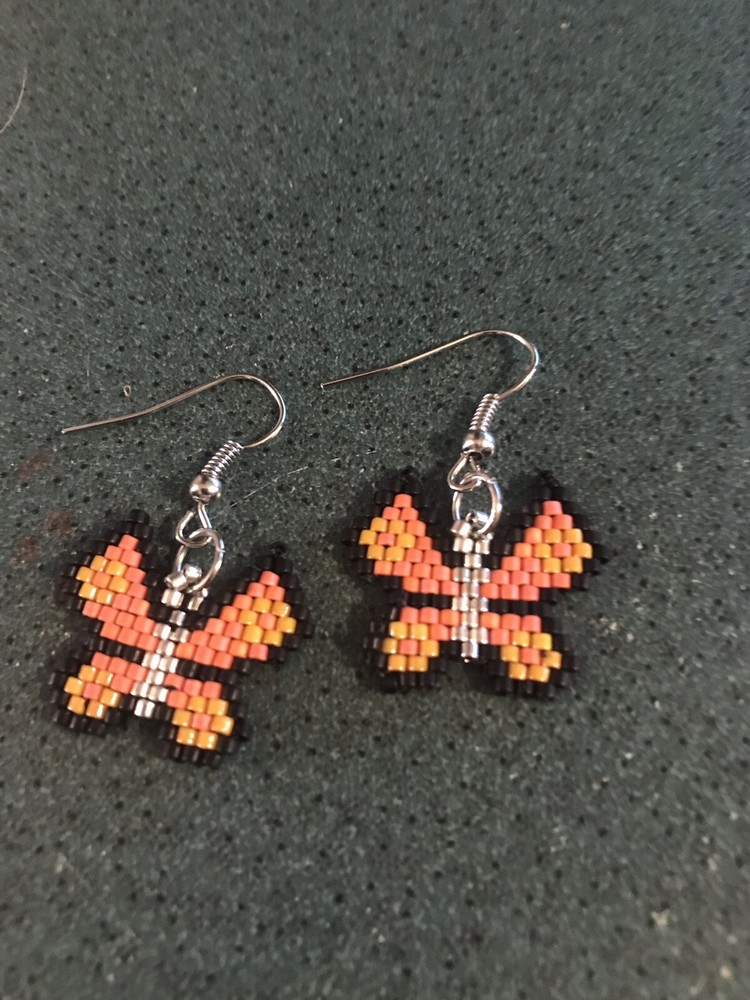 Beaded Butterfly Earrings