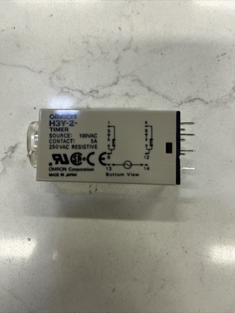 Omron H3Y-2 Timer / Time Relay / 8 Pin / Contact 5a - Source 100VAC